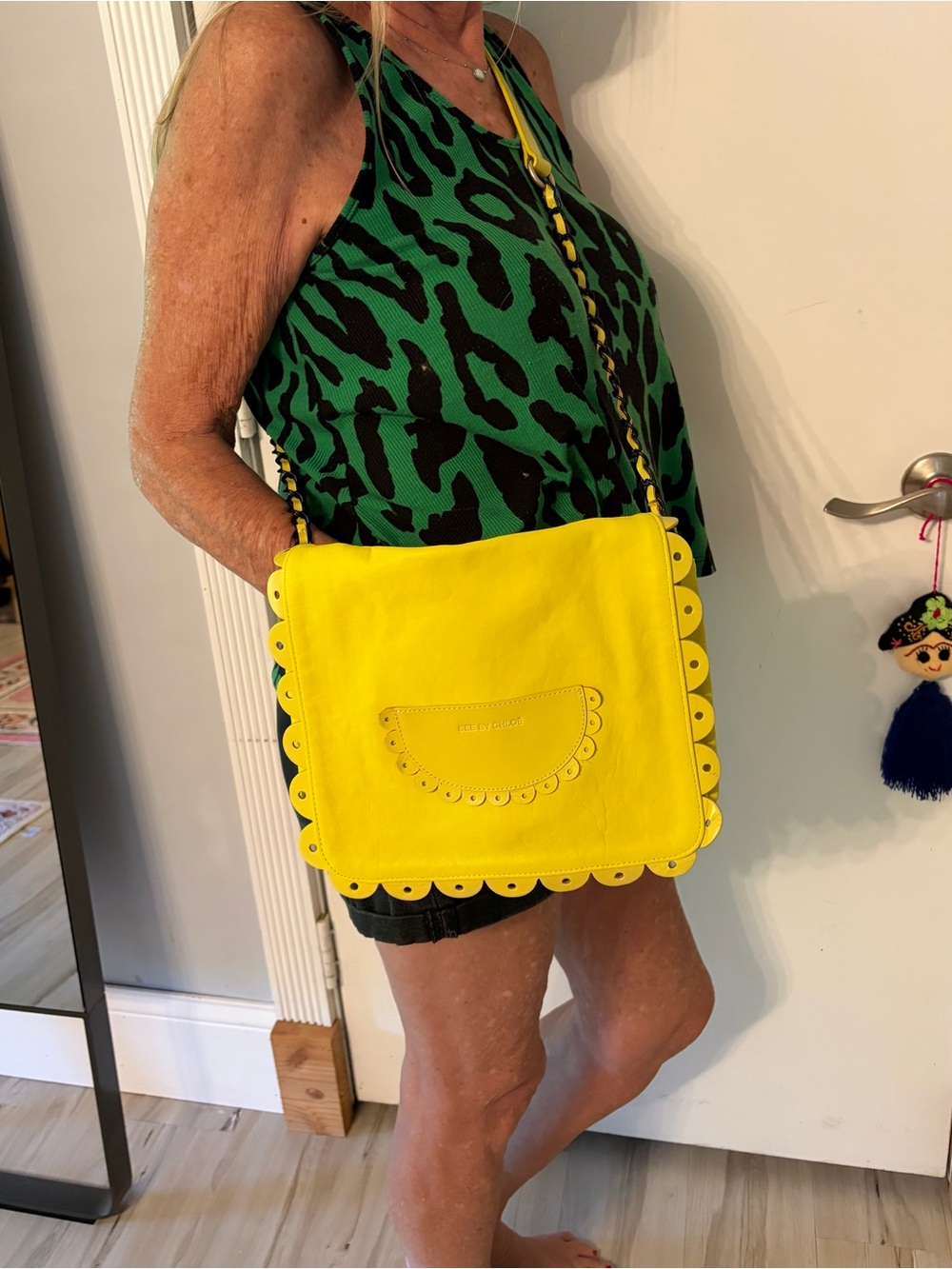 See By Chloé Yellow Scallop-Edge Crossbody Bag